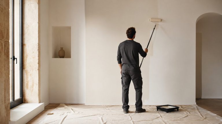 Pintor de Tarracopinto trabajando en una vivienda de Tarragona