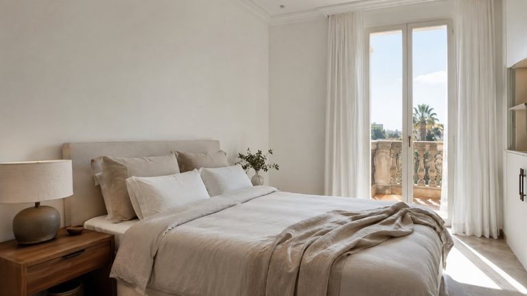Salón de vivienda en Tarragona con las paredes recién pintadas y acabado liso uniforme